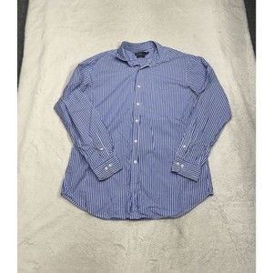 Polo Ralph Lauren Curham Button Up Shirt Classic Fit Blue White Stripe Size XL